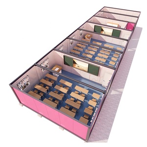 Maison préfabriquée en conteneur isolé sur mesure, classe scolaire pour étudiants, bureau avec toit à double pente - Product Image 5
