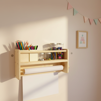 Étagère murale en bois à double niveau moderne et personnalisée pour la chambre d'enfant et la salle de bain, rangement décoratif