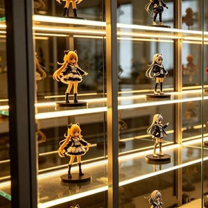 Vitrine haut <span class=keywords><strong>de</strong></span> gamme personnalisable avec verre trempé, cadre en aluminium et éclairage LED intégré, idéale pour les modèles, les jouets - Product Image 6