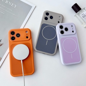 Senyork <b>Magnetic</b> Liquid Silicone Shockproof Wireless Charge Anti-Fingerprint <b>Camera</b> Protect Contrast Colors Phone Case for - Product Image 4
