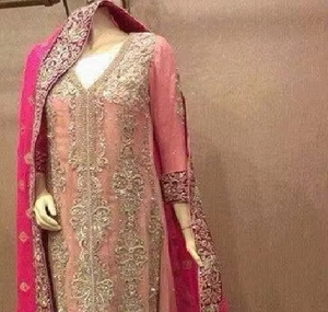 Robe longue de créateur à broderie lourde-Mariage et fête indiens pakistanais 2019 - Product Image 6