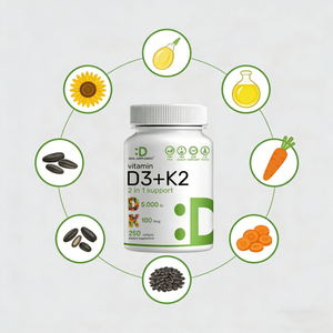 Capsule di <span class=keywords><strong>Vitamina</strong></span> <span class=keywords><strong>D3</strong></span> K2 di Alta Qualità, Pronte per il Dropshipping, Integratore Antiossidante per la Salute Cardiovascolare e Ossea - Product Image 3