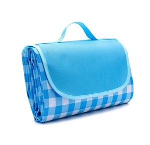 Couverture de camping imperméable à carreaux bleus et blancs, tapis familial Oxford à séchage rapide, tapis de pique-nique portable extra large - Product Image 1