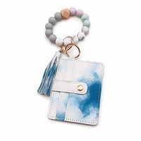 Dompet Gelang Silikon Berlogo Kustom dengan Gantungan Kunci dan Tempat Kartu, Hadiah untuk Wanita