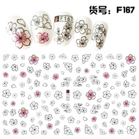 F165-F169 Seri F Stiker Kuku 3D Transfer Stiker Seni Kuku Pola dan Bunga Produk Kuku Perekat Sendiri