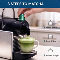 Capsules de thé matcha individuelles, compatibles avec le système Nespresso Original, pour infusion chaude et glacée