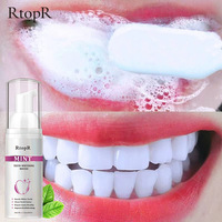 RtopR 60Ml menthe poivrée blanchissant Mousse dentaire enlever les taches de plaque odeur orale dentifrice blanchissant nettoyant Mousse dentaire