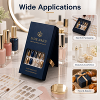 Boîte à ongles personnalisée, emballage cadeau de luxe, carton premium, ruban en satin avec doublure intérieure, style bijoux, boîte d'emballage de type armure
