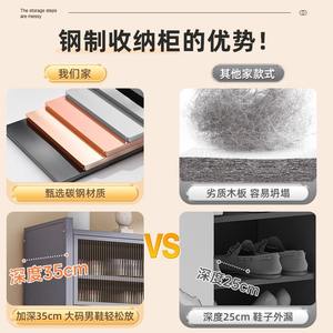 Meuble à chaussures moderne en métal, grande capacité, multi-niveaux, anti-poussière, pour entrée intérieure, armoire de rangement autoportante, mobilier domestique - Product Image 2