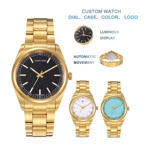 Correa de Reloj de Acero Inoxidable de Lujo de Alta Calidad, Reloj de Oro de 18k con Parte Trasera de Acero Inoxidable para Hombre - Product Image 3
