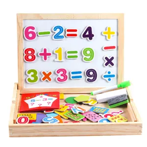 Customized Montessori magnetic puzzle Drawing Board wholesale wooden Digital shape Puzzle for Children games educational toys