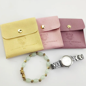 Pochettes d'emballage pour bijoux en microfibre suédée avec logo personnalisé, insert et boîte, pour boucles d'oreilles et colliers - Product Image 3