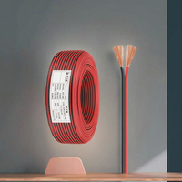Câble électronique double parallèle 2 conducteurs rouge et noir, norme américaine 2468, 24AWG, isolation PVC, cordon d'alimentation pour lampe LED