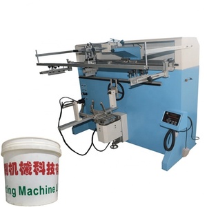 Machine d'impression sérigraphique pneumatique pour surfaces plates, cylindriques, seaux, fûts et bouteilles de peinture, neuve, avec PLC - Product Image 1