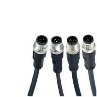 Connecteur M12 personnalisé, fiche GX12, connecteur à 4, 5, 8, 12, 17 broches, prise de panneau, faisceau de câbles industriel aéronautique, assemblage de câbles Ethernet