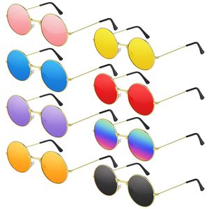 <b>Round</b> <b>Sunglasses</b> Set 18 Colors Gold Frame UV Protection Unisex Costume Accessories Party Props - Product Image 3