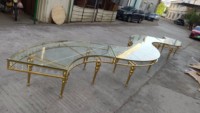 Tables rondes de luxe en acier inoxydable doré pour salle à manger, événements, mariages, fêtes, hôtels