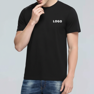 Hommes les plus à la mode noir 100% coton basique blanc décontracté O cou t-shirt avec manches courtes à vendre à bas prix - Product Image 1