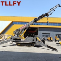 Grue araignée mobile hydraulique à moteur diesel 10 tonnes, mini, hauteur de levage 20 m, double moteur