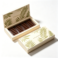 Boîte de luxe personnalisée pour chocolats et bonbons à la truffe, avec couvercle transparent, en blanc et noir, pour desserts à la fraise – Vente en gros
