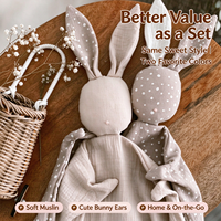 Doudou Lapin en Peluche pour Bébé, Couverture Réconfortante, Jouet Apaisant Doux pour Nouveau-nés, Berceau, Poussette, Crèche et Voyage