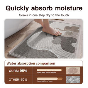 Tapis de bain rectangulaire en fibre de polyester absorbant, antidérapant, séchage rapide, design minimaliste, pour salle de bain - Product Image 3