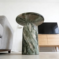 Table d'appoint de luxe moderne en marbre vert, table de chevet pour la maison, table d'appoint de canapé en marbre pour chambre à coucher