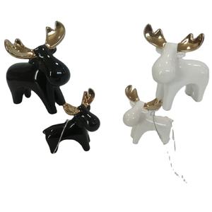 Figura decorativa <span class=keywords><strong>de</strong></span> Navidad <span class=keywords><strong>de</strong></span> cerámica <span class=keywords><strong>de</strong></span> oro electrochapado pintada a mano, ornamento colgante <span class=keywords><strong>de</strong></span> <span class=keywords><strong>Reno</strong></span> - Product Image 1