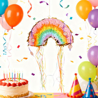 Colorful Child Party Favors Decorations Mini Rainbow Pinata Fillers Toys Paper Reusable Wholesale Birthday Baby Shower Festiva