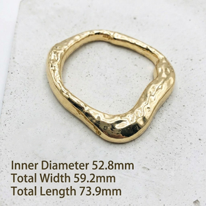 Fibbia ad anello in metallo irregolare resistente all'acqua di mare, connettore a gancio liquido organico per costumi da bagno di lusso e abbigliamento da spiaggia - Product Image 2