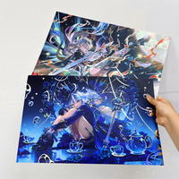 Kartu Holografik Anime Warna-warni Cetak Sublimasi Kustom, Cetak Kertas Berkualitas Tinggi, Kartu Koleksi Game Genshin Impact Kelas Atas