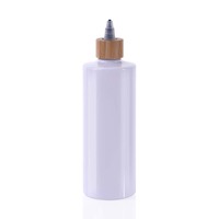 Free Samples 60ml 120ml 150ml 250ml Clear Amber Squeeze Plastic Paint Ink Hair Oil Applicator Bottle with Bamboo Twist Top Cap