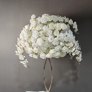 Décoration d'événement 80cm grande boule de fleurs rouges artificielle florale Rose grande boule de fleurs de mariage centres de table à vendre - Product Image 6