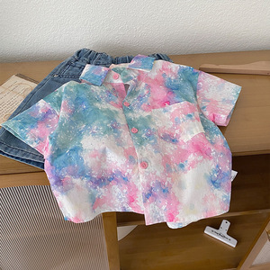 Chemise à manches courtes pour garçons 2026 – Nouvelle collection é<span class=keywords><strong>t</strong></span>é – <span class=keywords><strong>T</strong></span>-<span class=keywords><strong>shirt</strong></span> tie-dye tendance pour bébés garçons – Hauts élégants pour bébés garçons - Product Image 4