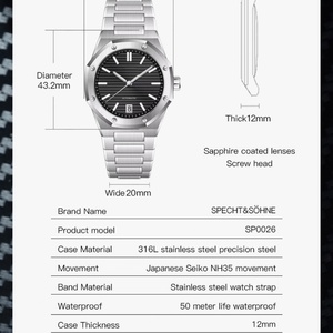 New Arrivals Mens <b>Watches</b> Japan NH35 Automatic <b>Mechanical</b> <b>Watches</b> Stainless Steel <b>Watch</b> Relogio Masculino - Product Image 2