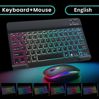Clavier et souris Bluetooth rétroéclairés RVB couleur arc-en-ciel, légers et rechargeables