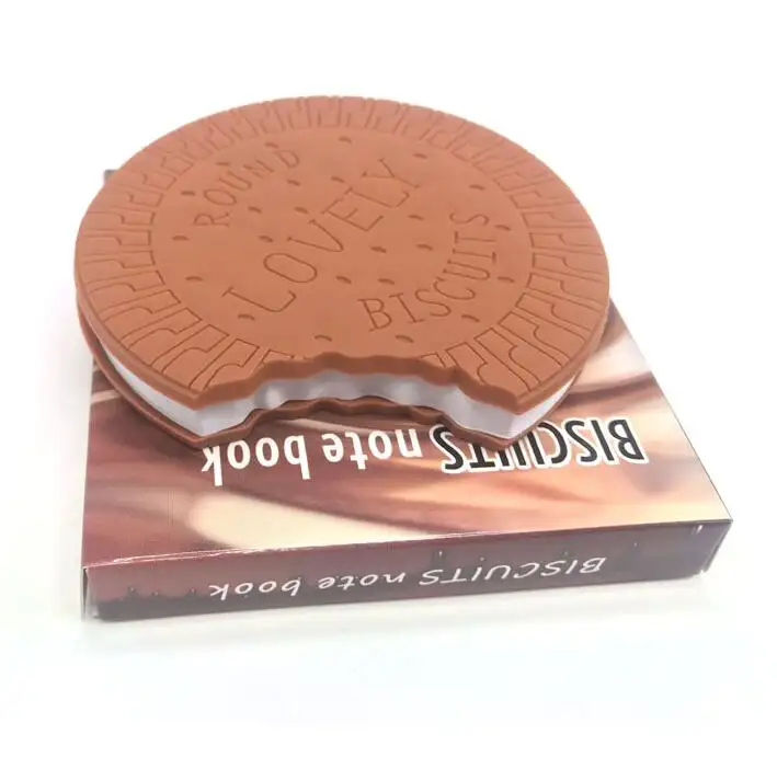 FUNWOOD GQC Factory Wholesale Silicone Material Biscuits Shape Memo Pad Book, Ideal Promotional Gift,Accept Customized Order