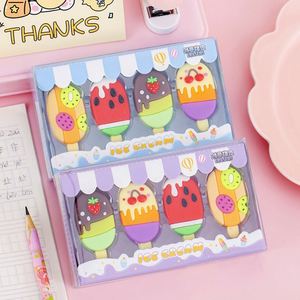 X920 Ensemble de gommes en caoutchouc mignonnes en forme de bonbons, fruits et glaces 3D de dessin animé Kawaii pour enfants - Product Image 1