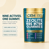 Formule de Gommes de Zeolite 9-en-1 pour Enfants avec Zeolite, Oméga-3, Magnésium, Vitamine C, D3, B12, Zinc, Chardon-Marie et Sureau