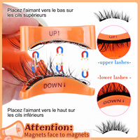 Cils magnétiques souples en gros avec applicateur, cils artificiels à bande complète personnalisés OEM, cils magnétiques naturels, marque privée
