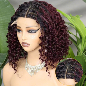 FH 14inch Double Drawn Human Hair Curly Bob <b>Wigs</b> #1bt99J 5x5 Lace Front Raw Vietnamese <b>Wigs</b> - Product Image 1