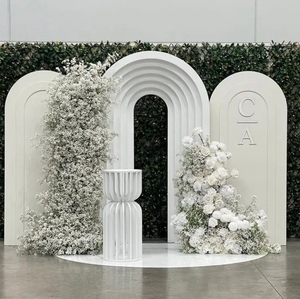 Op maat gemaakte PVC 3D bloemenboog Chiara achtergrondframe nieuw binnenkomende wanddecoratie met lichteffecten voor bruiloften en feesten - Product Image 1