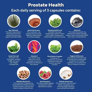 Compléments à base de plantes pour le soutien de la prostate et l'équilibre hormonal chez l'homme : Capsules d'ortie et de graines de citrouille - Product Image 2