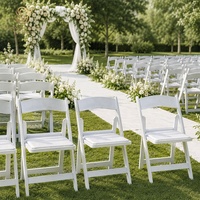 Chaises pliantes en résine plastique pour usage commercial, extérieur, jardin, blanches, empilables, pour mariage, banquet, fête, événement, location