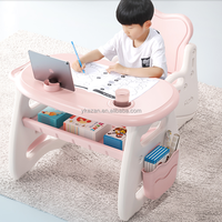 Ensemble de bureau et de chaise d'apprentissage pour bébé en plastique pour enfants à la maison