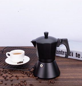 <span class=keywords><strong>Cafetière</strong></span> Moka en aluminium noir, style italien, octogonale, avec soupape de sécurité - Product Image 2