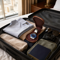 Boîte de rangement portable pour montres, anti-poussière, résistante aux rayures, étui de voyage en cuir PU, boîte à bijoux pour hommes et femmes