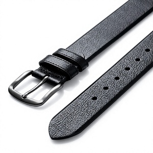 Cinturón de Cuero Genuino de Piel de Vaca para Hombre con Hebilla Cuadrada de Aleación, Logotipo Personalizado, Estilo Formal y Casual, 3.4cm de Ancho - Product Image 5