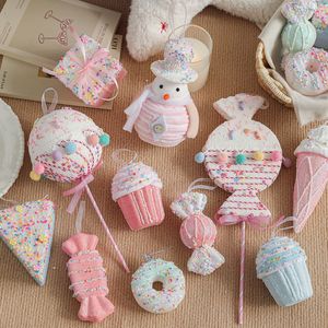 ไอศกรีมโดนัทสีชมพู ลูกอมแท่งไอศกรีม ของตกแต่งคริสต์มาส ลูกบอลคริสต์มาส ของประดับต้นคริสต์มาส ลูกอมแท่งไอศกรีม ของตกแต่งต้นคริสต์มาส - Product Image 4