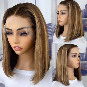 Glueless Full HD Ren Phía Trước Tóc Giả, Nguyên Ấn Độ Tóc Lớp Biểu Bì Phù Hợp Trinh Nữ Chưa Qua Chế Biến Nguyên Liệu Làm Nổi Bật Con Người Tóc Ren Phía Trước Bob Tóc Giả - Product Image 4